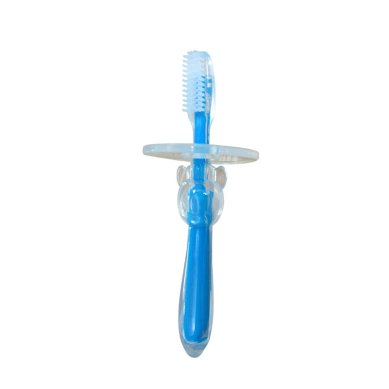

Baby Soft Toothbrush Hand Ring Training Grip Teether Creative Silicone Anti-sticking Throat Newborn Infant Oral Tooth Care Tools