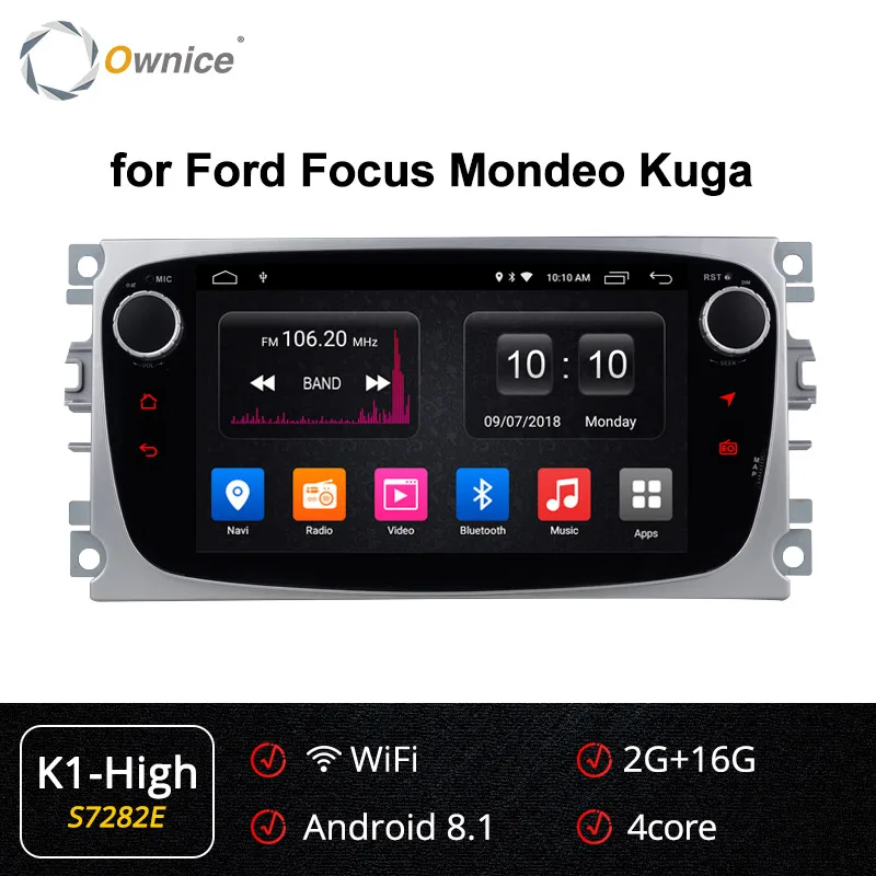 Ownice K1 K2 K3 K5 K6 Android 9,0 Octa 8 ядерный автомобильный dvd-плеер для FORD Mondeo S-MAX подключения фокуса 2008-2011 радио gps 4G LTE DSP - Цвет: S7282 K1-High
