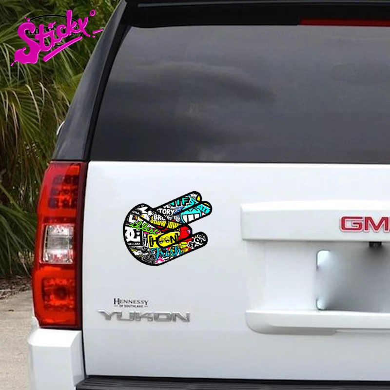 Наклейка на автомобиль наклейка-бомбер рука наклейка декор для велосипеда