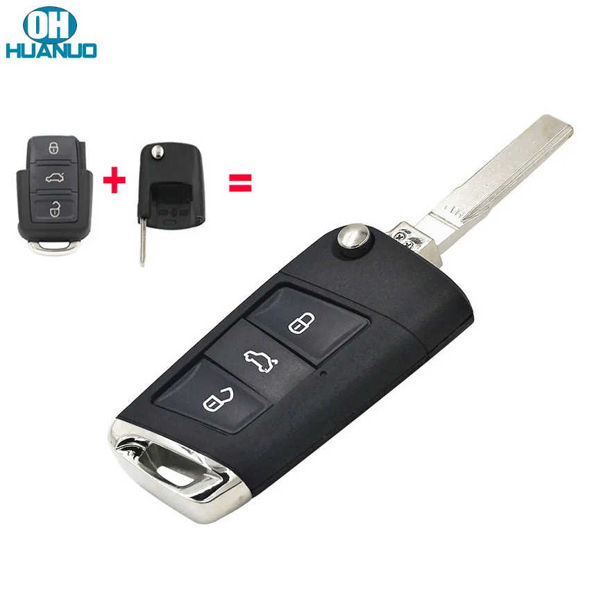 3 Button Key Case New Flip Folding Remote Car Shell Fob for Volkswagen GOLF7 | Автомобили и мотоциклы