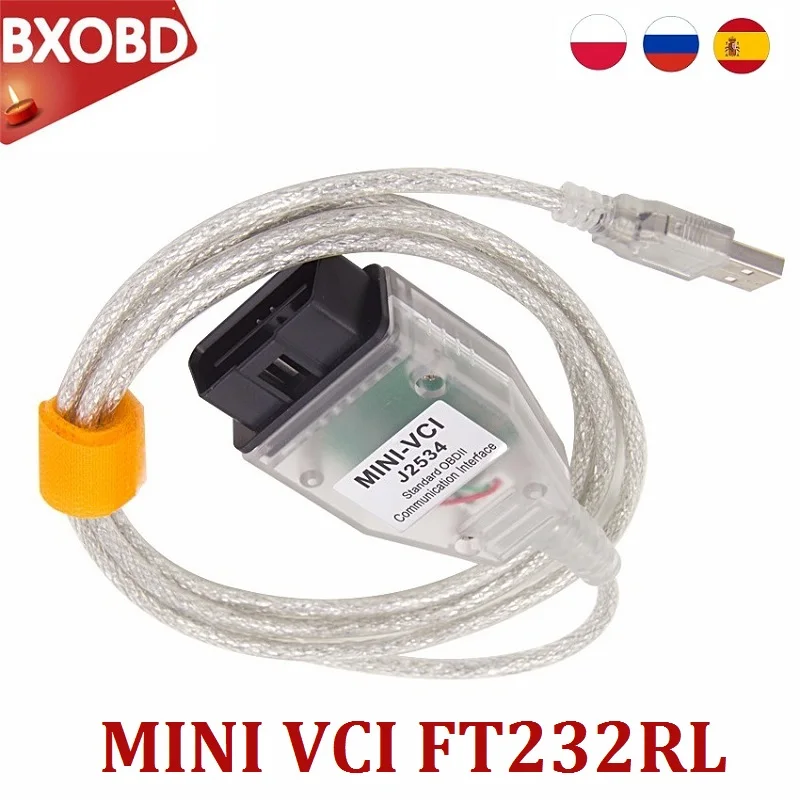 Mini VCI J2534 V16.00.017 Techstream MINI интерфейс для Toyota OBD2 сканер TIS vci FT232RL диагностический