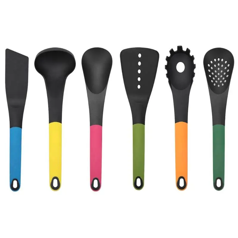 

6 piece set food grade kitchen nylon kitchen utensils non-stick pan cooking spatula set kitchen utensil set kitchen gadgets