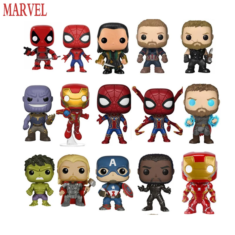 

Экшн-фигурки Marvel POP Мстители Капитан Америка Тор Человек-паук Железный человек 10 см ПВХ Коллекционная модель кукла игрушка Рождественский п...