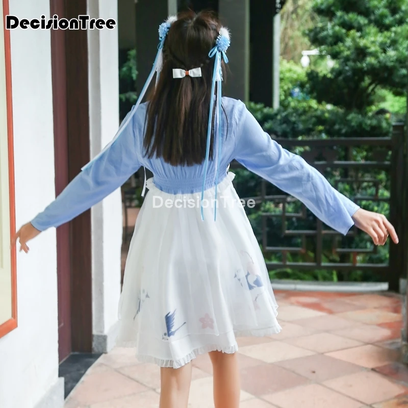 

2021 woman hanfu dress chinese folk dance costumes national fairy princess dress improved hanfu stage wear asian dress