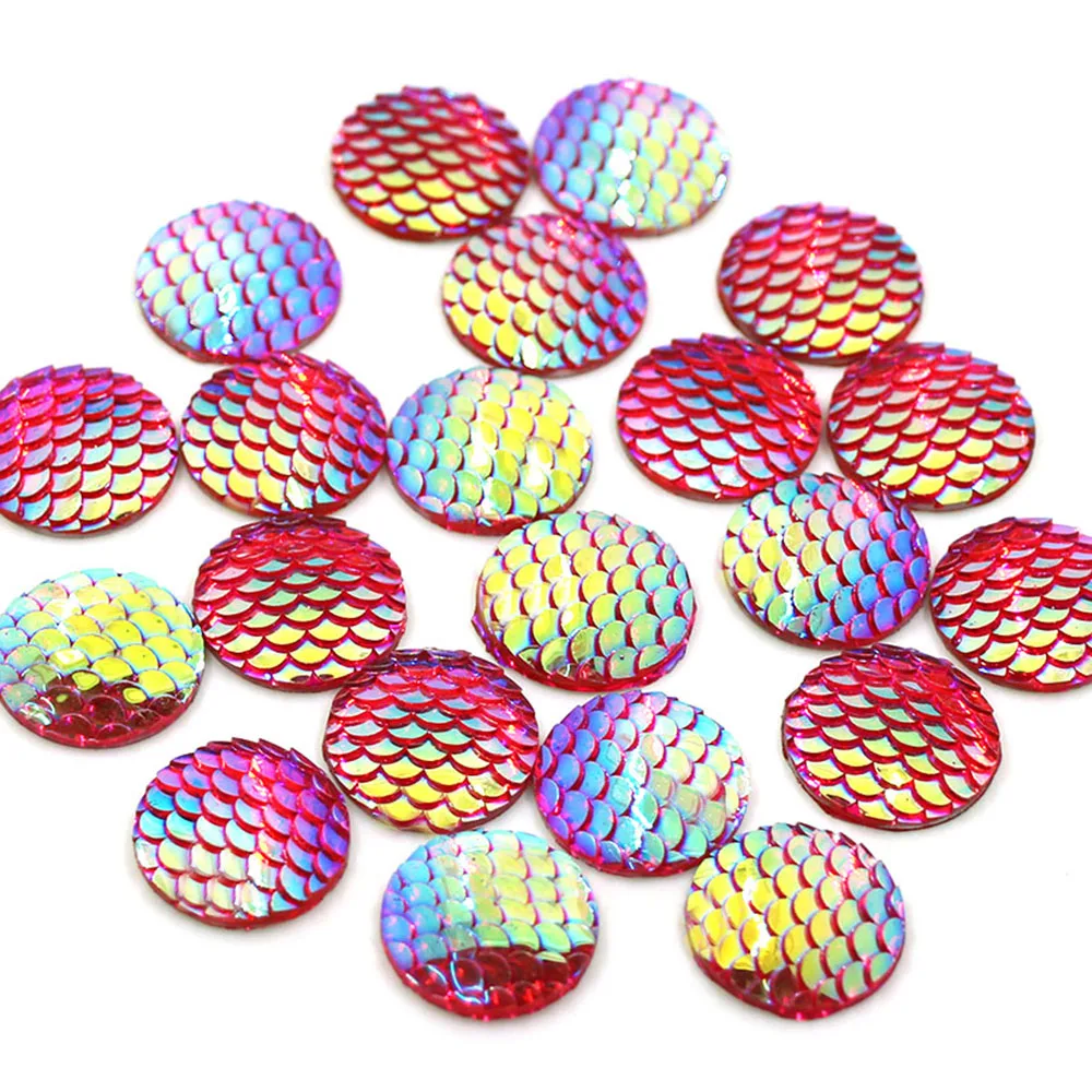 20 шт мм разноцветные стразы в виде русалки рыбьей чешуи круглые с плоской задней