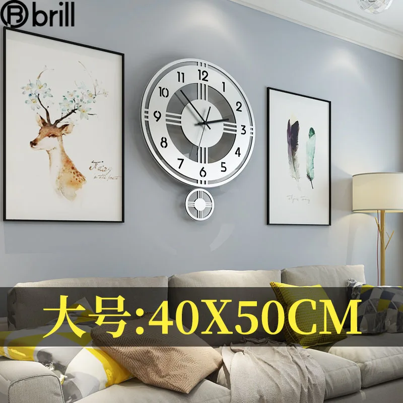 

European Large Wall Clock 3d Living Room Pendulum Clock Wall Decor Stainless Steel Creative Wall Watches Home Decor Orloge Mural