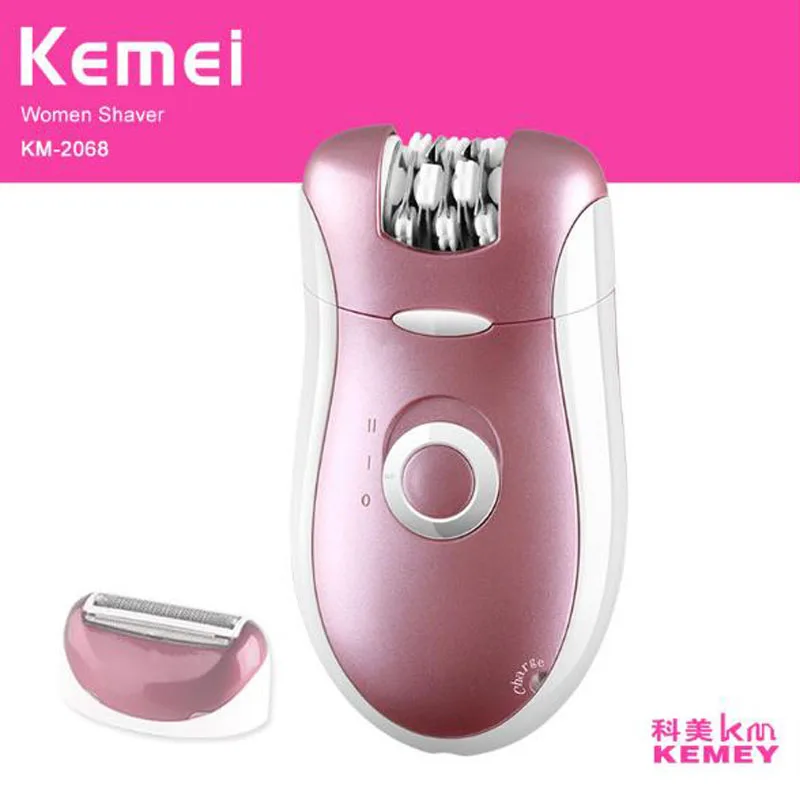 

kemei epilator KM-2068 electric epilator 2 in 1 hair trimmer painless hair remover electric shaver rechargeable lady shaver