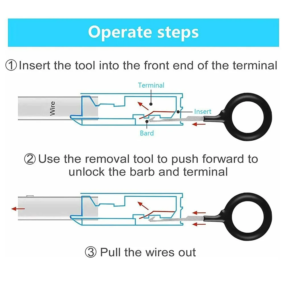 

Wiring Crimp Connector Pin Kit Wire Terminal Removal Tools Removal Tools
