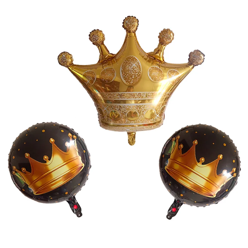 Шары Золотые Большие 39 дюймов 1 шт. фольги с короной принцессы принца Baby Shower 20
