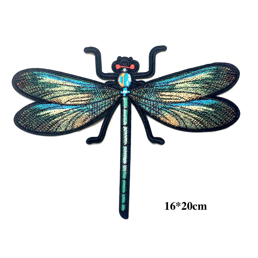 1 шт. Большая красивая вышитая аппликация в виде стрекозы нашивки для утюга