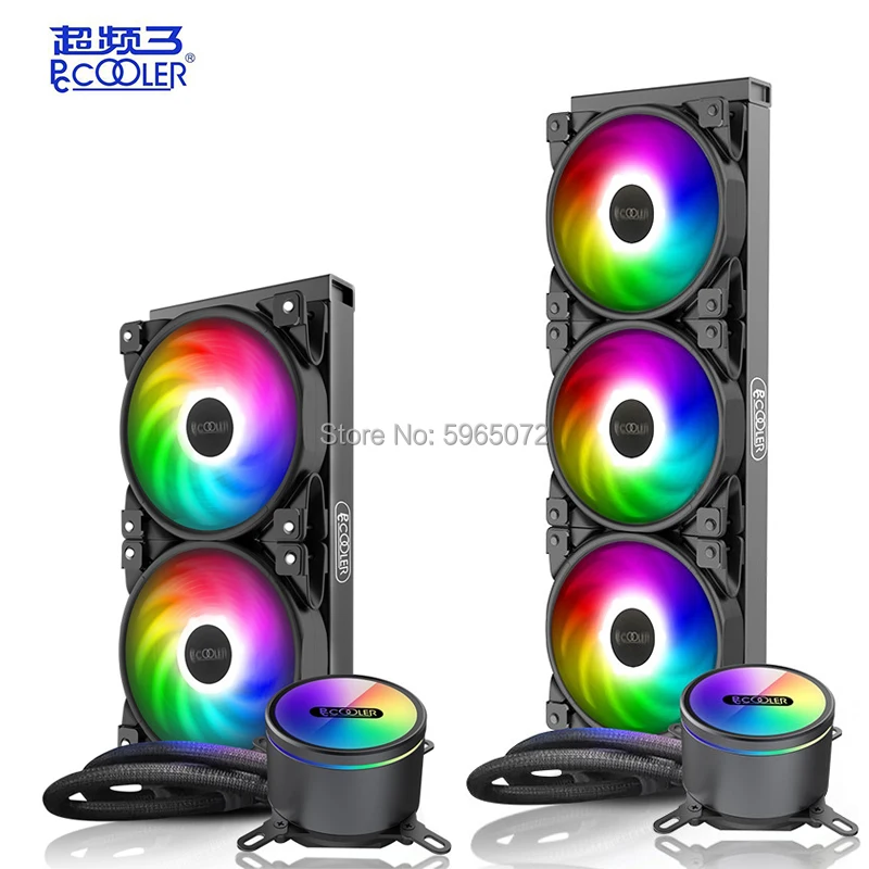 Pccooler 240/230RGB светодиодный водяного охлаждения вентилятор бесшумный Процессор