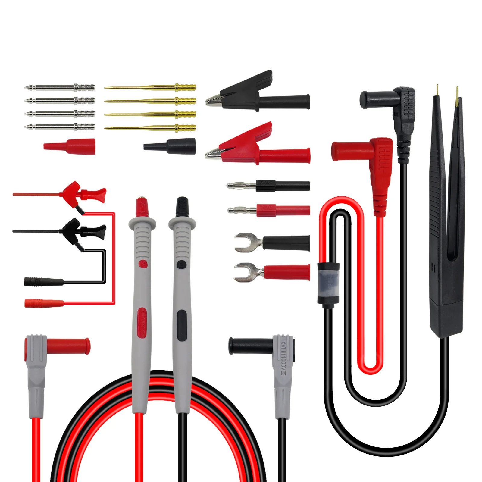 Cleqee датчики для мультиметра Сменные иглы Тестовые наборы зонды цифрового кабель