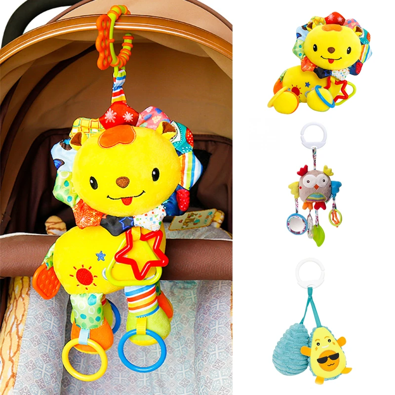 Baby Lions Rattles 0-12 Months Bed Stroller Toys Newborn Avocado Music Mobile Hanging Plush Infant Toys Boys Girls погремушки