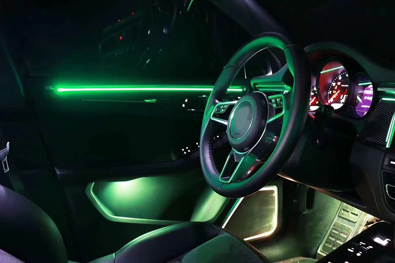 УГЛЕРОДНЫЙ внешний вид внутри двери рассеянный свет для Porsche Macan 2014 2020 Замена