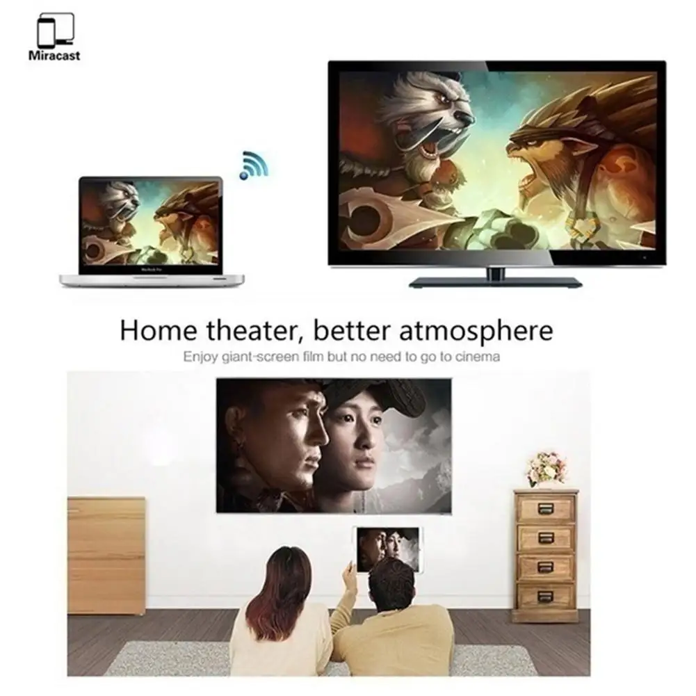 Kuulee 2-го поколения Mirascreen Цифровой HDMI медиа видео стример ТВ-карта Смарт ТВ HD ключ беспроводной WiFi дисплей ключ