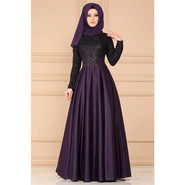 Длинное кружевное платье в национальном стиле для мусульманской вечеринки Рамадан, юбка для выступлений, Саудовская Аравия, исламское плат...
