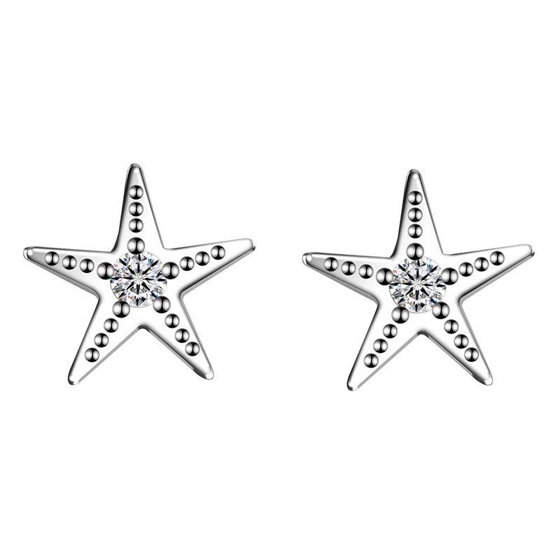 

SL New Arrival Authentic 925 Sterling Silver Exquisite Star Stud Earrings for Women Hyperbole Fine Jewelry
