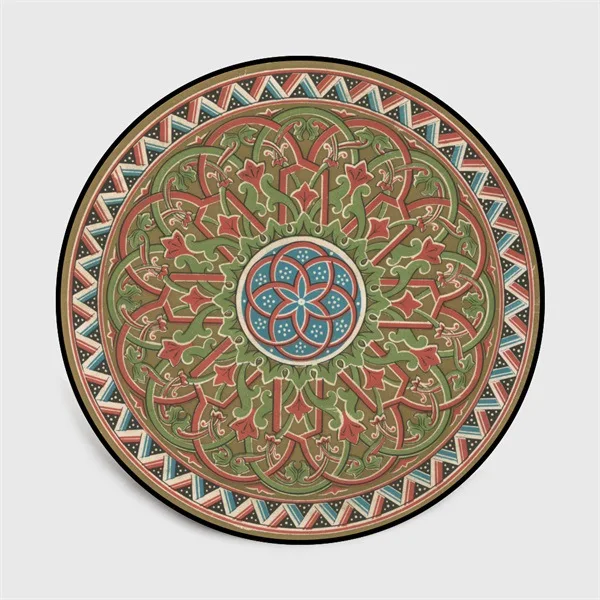 

Retro European-style classical ethnic style old pattern hanging basket stool chair round living room bedroom non-slip mat carpet