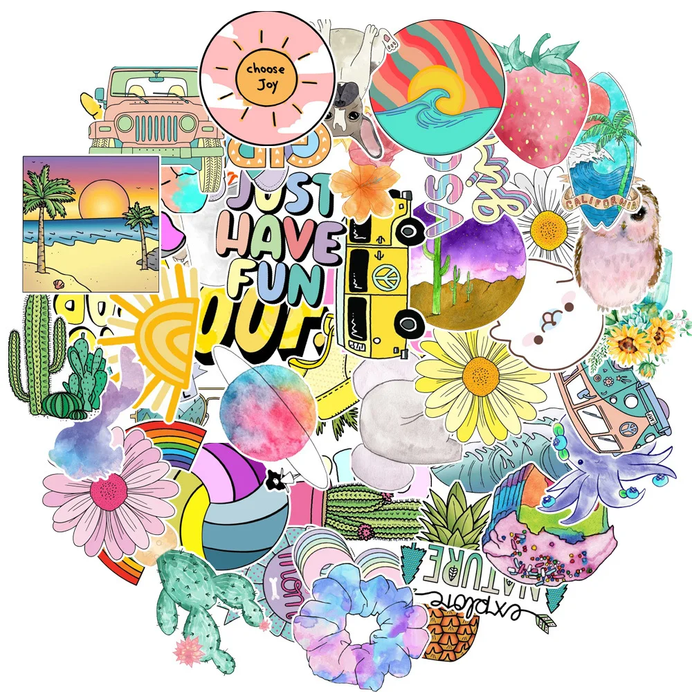 50 шт./лот новые модные забавные аниме наклейки на раму велосипеда компьютер