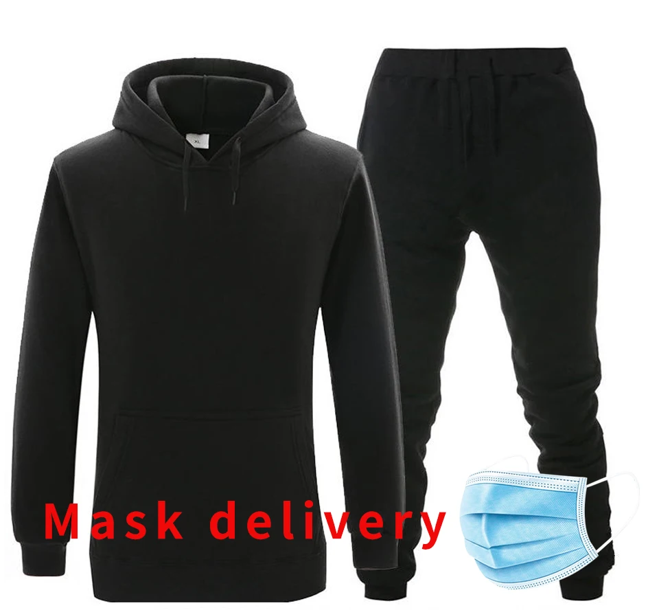 

Custom printing DIY Your Logo Mens Tracksuit Customized Text Sweatsuit 2 Piece Set Heat Transfer Print Service 3XL