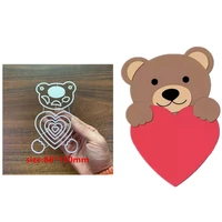 1pc love heart bear metal cutting dies for diy scrapbooking embossing card handmade crafts