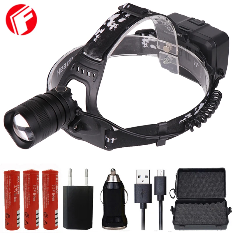 FX-DZ90 CREE XLamp XHP70 светодиодный налобный фонарь мощная фара зум объектив 18650 аккумуляторная батарея Головной фонарь