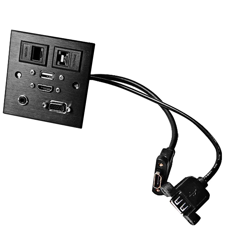 Мультимедийная USB VGA 15P HDMI USB аудио Сетевая розетка из алюминиевого сплава патч-плата сварочная офисная КАБЕЛЬНАЯ СОЕДИНИТЕЛЬНАЯ панель