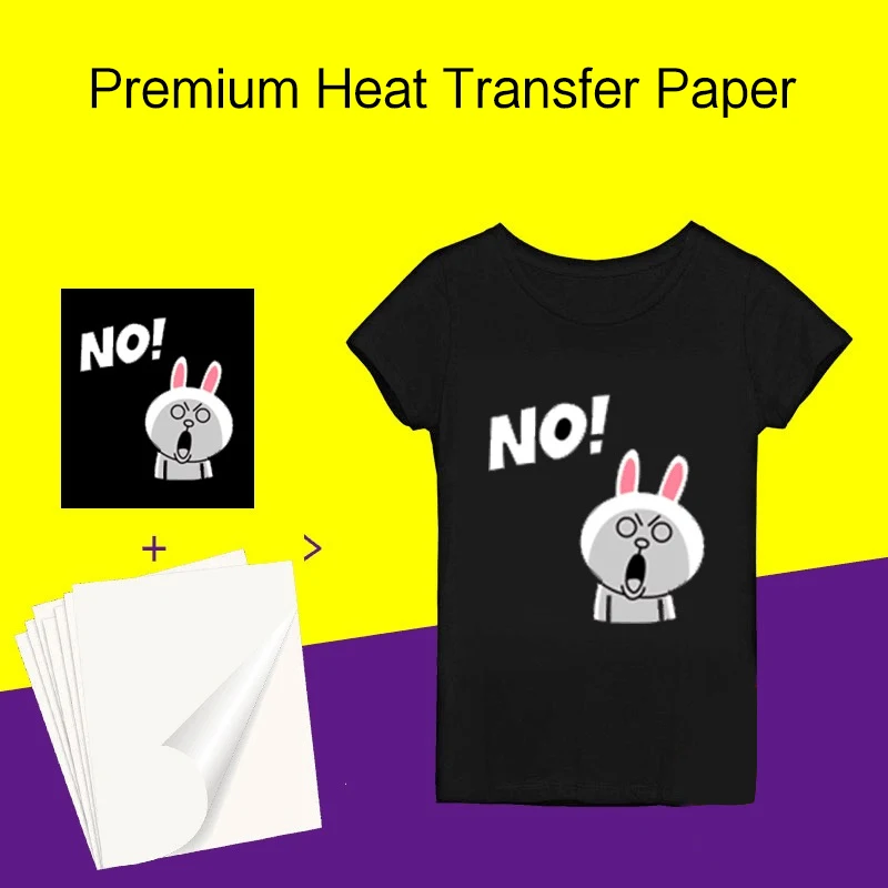 Printable Inkjet Iron-On Dark T Shirt Transfers Paper Personalized A4 Letter Size Heat Fabric transfer Printing Paper Sheets