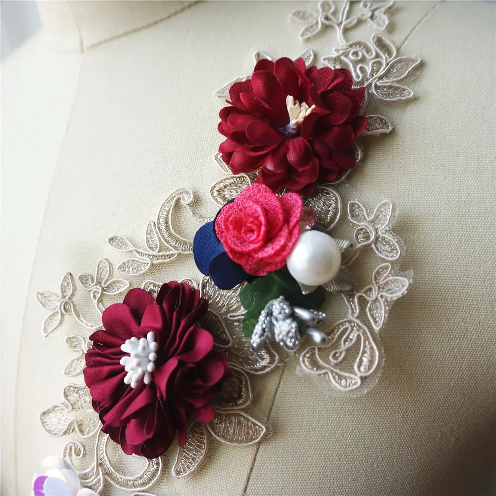 2 шт. вышитые бусины в виде роз|Заплатки| |