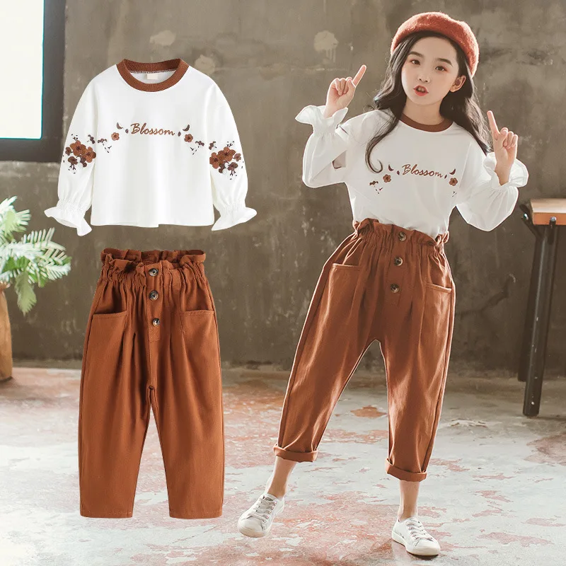 Модная одежда для девочек школьные костюмы детская подростков рубашка с