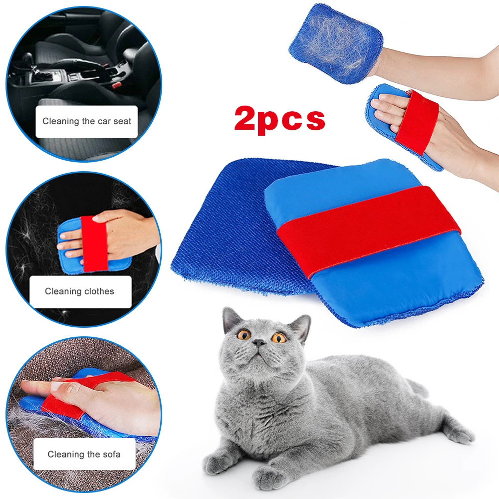 

2pcs Pet Dog Cat Hair Remover Cleaner Cars Furniture Carpet Clothes Sofa Pet Hair Cleaning Brush Car Seats Clean Remover Tools