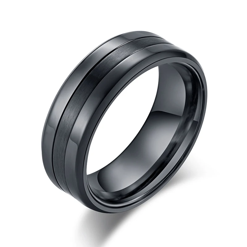 Мужское и женское кольцо из нержавеющей стали шириной 8 мм простое крутое матовое