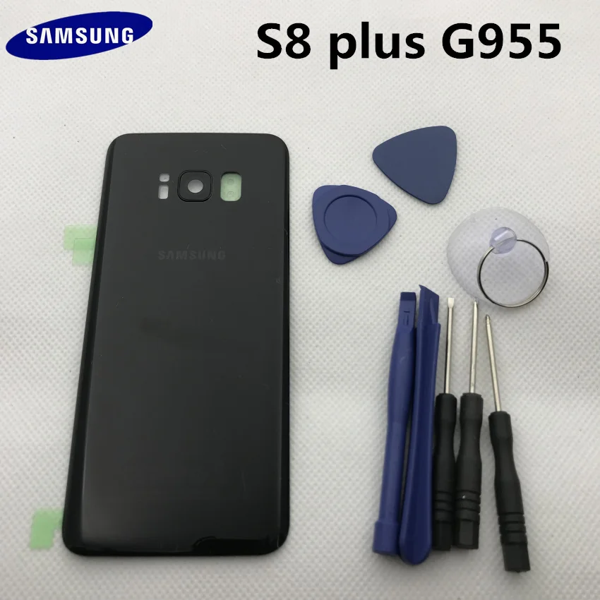 Новая Оригинальная Задняя крышка батареи для samsung Galaxy s8+ edge plus G955 G955F Задняя стеклянная крышка корпуса с логотипом+ наклейка+ Инструменты