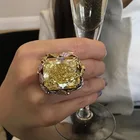 Женское Обручальное Кольцо Milangirl, Винтажное кольцо с квадратным цирконием цвета шампанского, подарочное ювелирное изделие