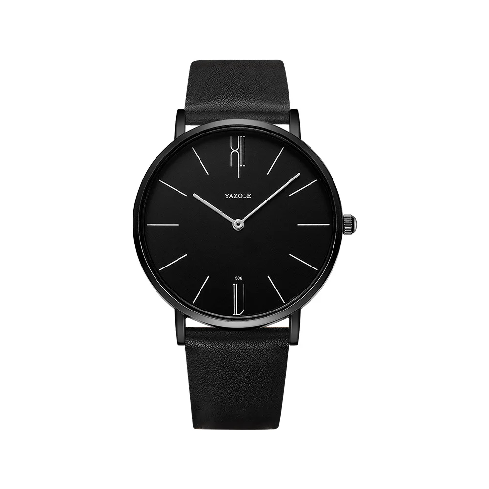 black black Новинка, кварцевые женские часы, женские Бизнес часы, простой стиль, наручные часы из искусственной кожи, женские наручные часы для женщин, часы - Цвет: black black