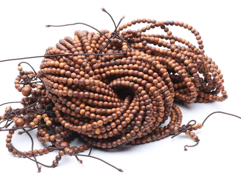 4 мм Тибетский буддизм 216 желтое розовое дерево Молитвенное колье|mala necklace|mala bead