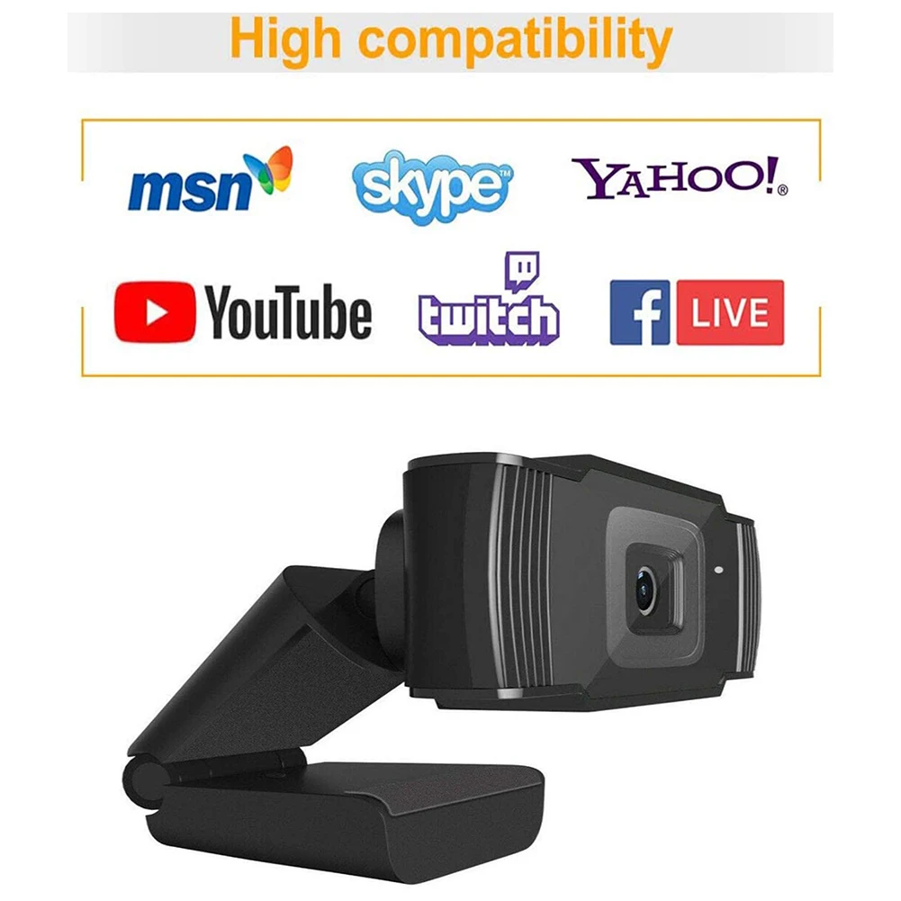 

12MP Rotatable USB Webcam for Video Live Laptop Desktop Computer Accessory Adjustable Web Camera with Microphone