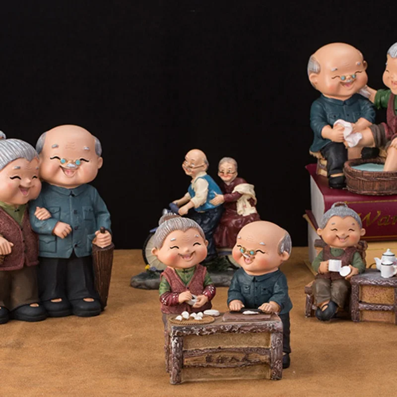 

Статуя влюбленной старинной пары, уличная садовая настольная Декоративная скульптура, Подарок на годовщину свадьбы влюбленных бабушек и д...