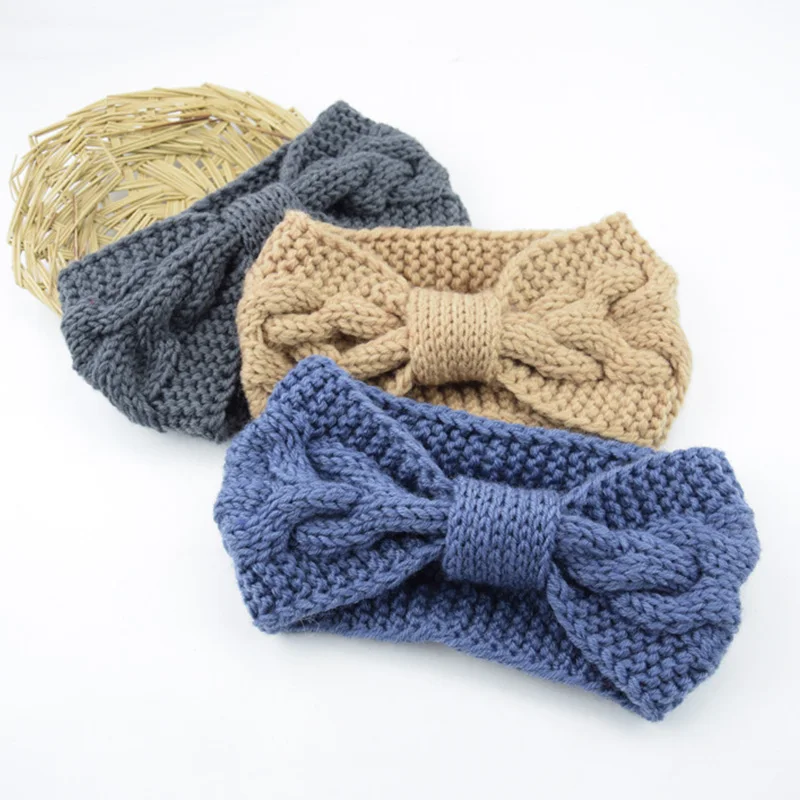 Новинка модная теплая повязка для волос с бантом Спортивная Повязка на голову