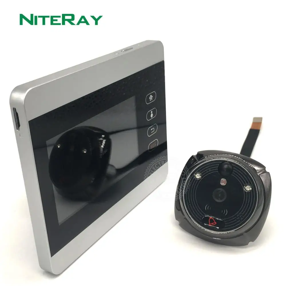 Беспроводной цифровой дверной глазок iHome5 4 дюйма камера для входной двери WiFi