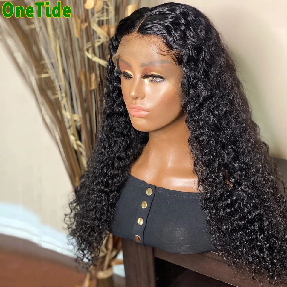 13X4X1 Kinky Curly Lace Front Wig Pre Plucked 30 Inch Lace Front Wig 4x4 Lace Closure Brazilian Curly Human Hair Wigs For Women
