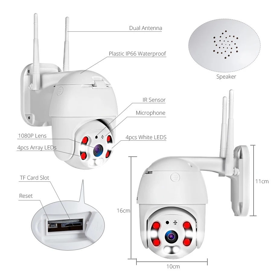 FUERS IP CCTV камера Камера HD1080P купольная камера с WiFi видеонаблюдения дома сигнализации Системы Ночное видение наблюдения удаленный монитор