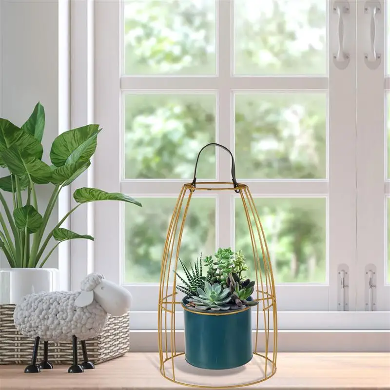 

Creative Iron Hanging Planter Succulent Plant Pot for Home Office (Dark Green)