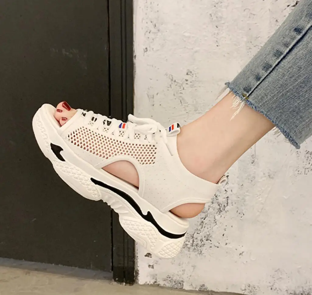 

Summer Women Sneakers 2021 New Sports Sandals Fashion Mesh Casual Shoes Women's Thick-Soled Soft-Soled Platform Sandals