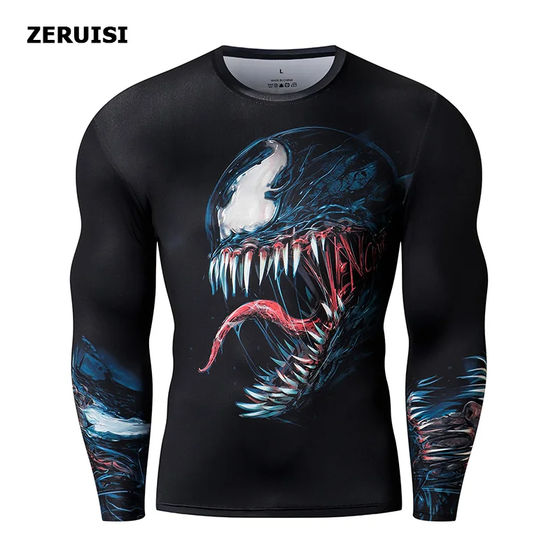 New Arrival 3D Printed T shirts Men Compression Shirt Costume Long Sleeve Tops For Male Fitness Hip hop Clothing