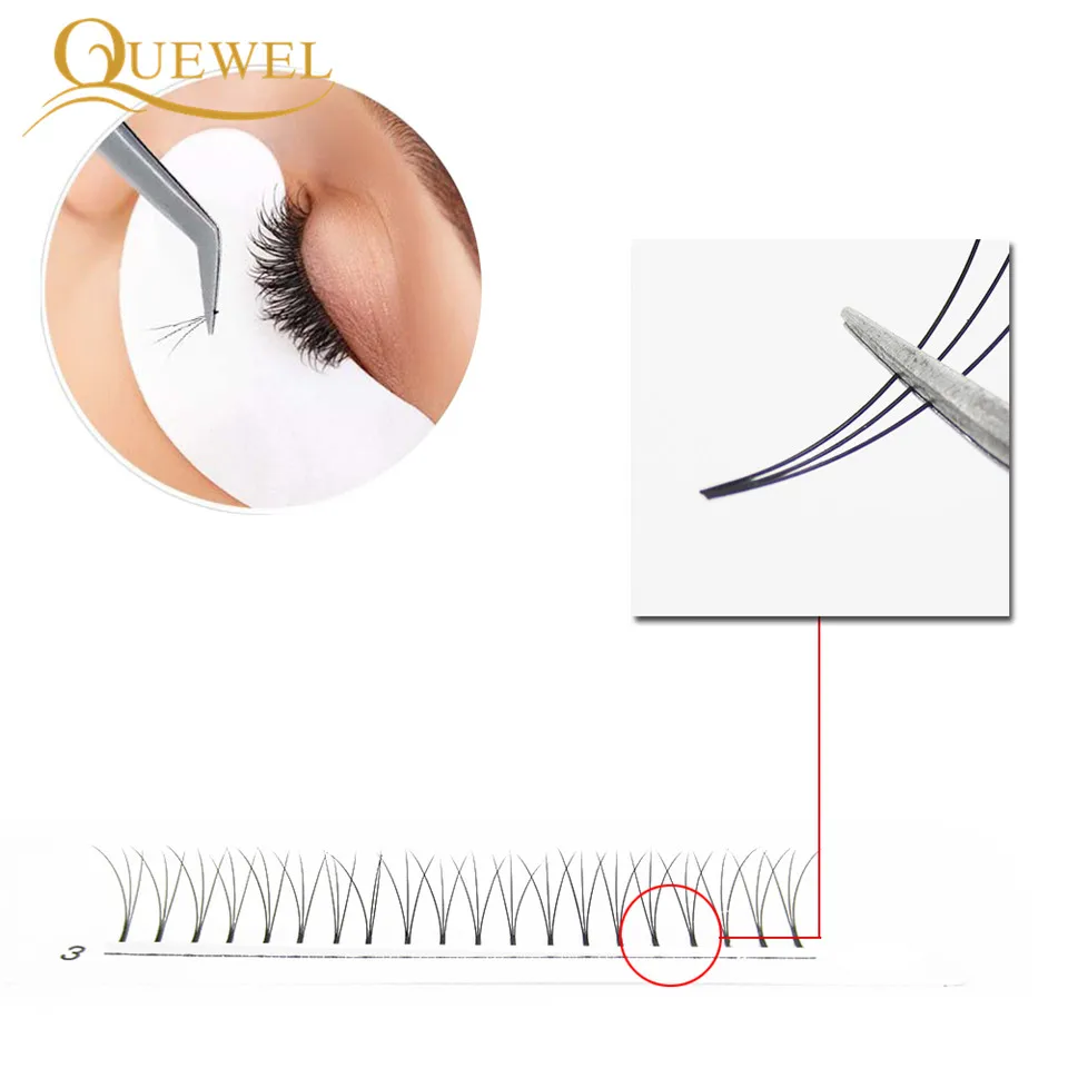Premade Volume Lash Extensions C/D Curl Individual Eye Lashes Mixed Tray False Eyelashes Clusters Professional Quewel | Красота и