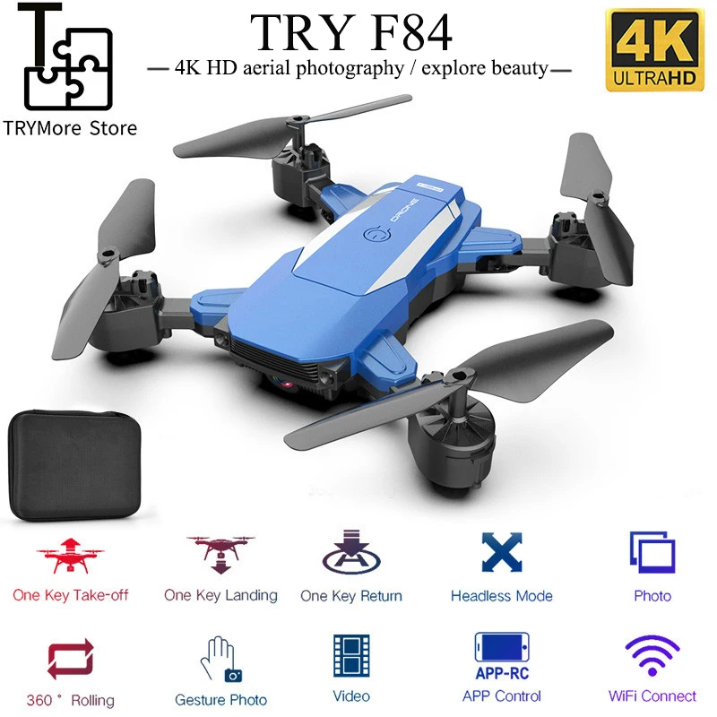 Новый Квадрокоптер F84 беспроводной Радиоуправляемый Дрон с камерой 4k Hd Wi-Fi Fpv