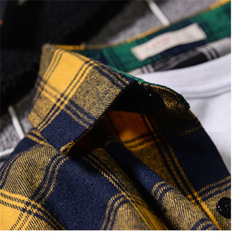 

RUELK Plaid Long-Sleeved Shirt Male Couple Spring And Autumn Fashion Loose Color Matching Hip Hop Trend Thin Shirt Jacket S-5XL