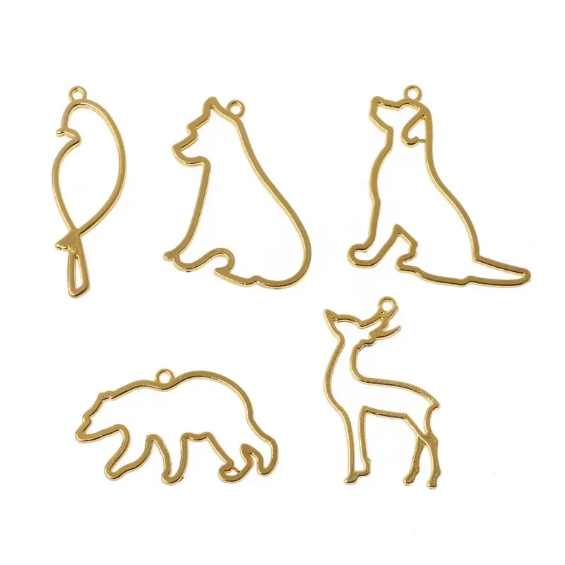 5 шт. птица оленя собаки медведь Животные пустые рамки кулон оправа c глухой