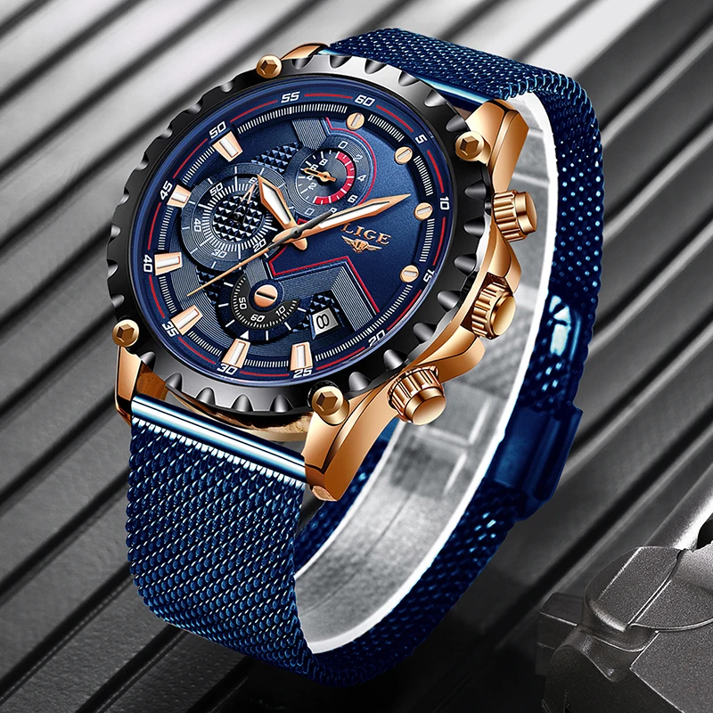 lige 2019 new mens watches sport chronograph top brand luxury waterproof fashion watch quartz watch men relogio masculino hot free global shipping